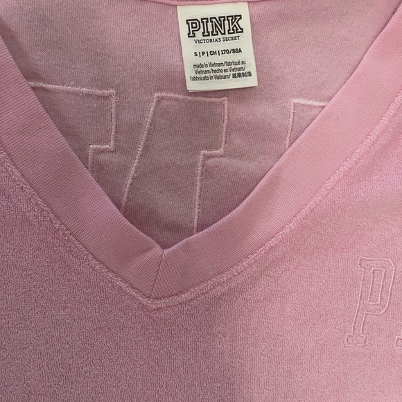 Victoria Secret Pink Varsity Beach Terry V Neck Top - Picture 9 of 13